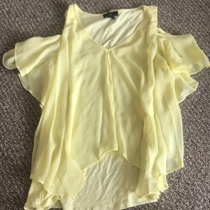 Brand new yellow coldshoulders top